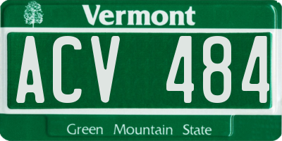 VT license plate ACV484