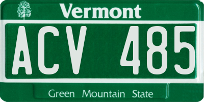 VT license plate ACV485