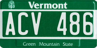 VT license plate ACV486