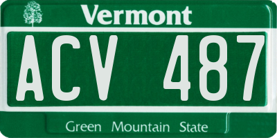 VT license plate ACV487