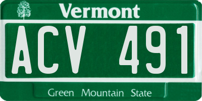 VT license plate ACV491