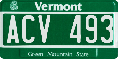 VT license plate ACV493