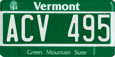 VT license plate ACV495