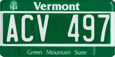 VT license plate ACV497