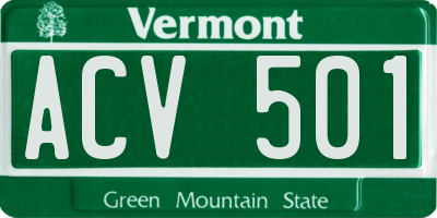 VT license plate ACV501