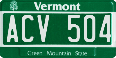 VT license plate ACV504
