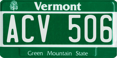 VT license plate ACV506