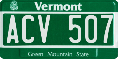 VT license plate ACV507