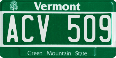VT license plate ACV509