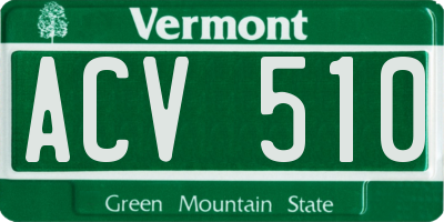 VT license plate ACV510
