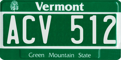 VT license plate ACV512