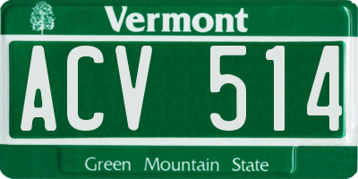 VT license plate ACV514