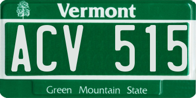 VT license plate ACV515