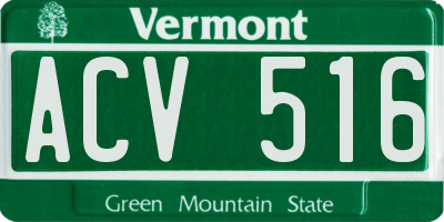 VT license plate ACV516