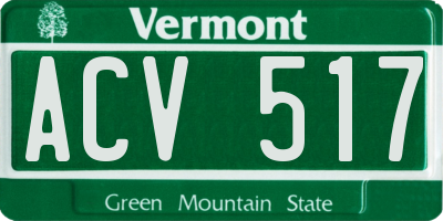 VT license plate ACV517