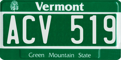 VT license plate ACV519