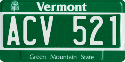 VT license plate ACV521
