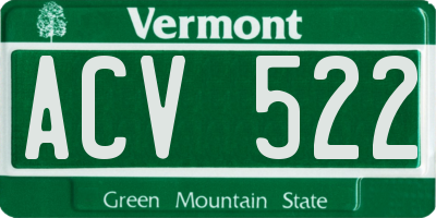 VT license plate ACV522