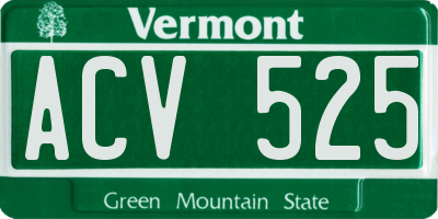 VT license plate ACV525