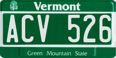 VT license plate ACV526