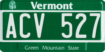 VT license plate ACV527