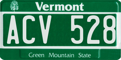 VT license plate ACV528