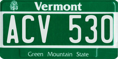VT license plate ACV530