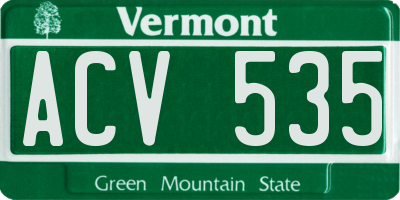VT license plate ACV535