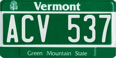 VT license plate ACV537