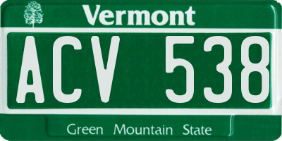 VT license plate ACV538