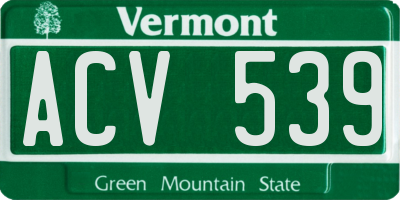 VT license plate ACV539