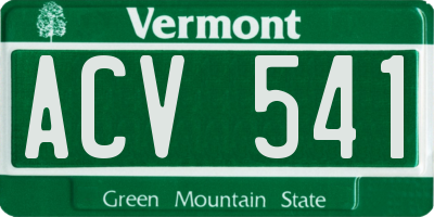 VT license plate ACV541