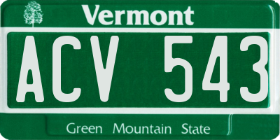 VT license plate ACV543