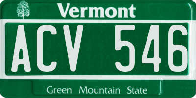 VT license plate ACV546