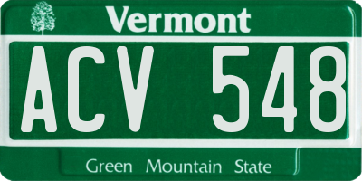 VT license plate ACV548