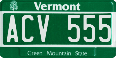VT license plate ACV555