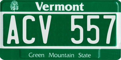 VT license plate ACV557