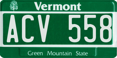 VT license plate ACV558