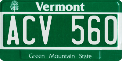 VT license plate ACV560