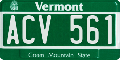VT license plate ACV561