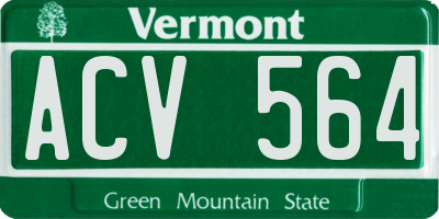 VT license plate ACV564