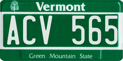 VT license plate ACV565
