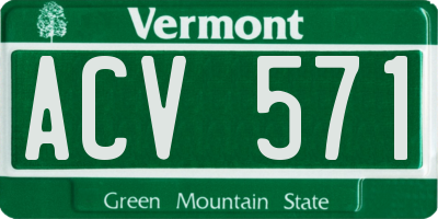 VT license plate ACV571