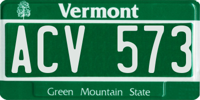 VT license plate ACV573