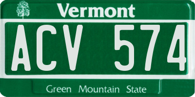 VT license plate ACV574