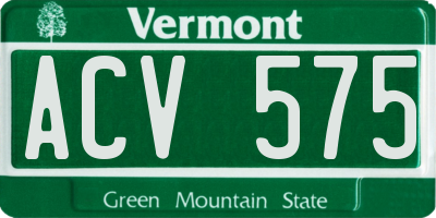 VT license plate ACV575
