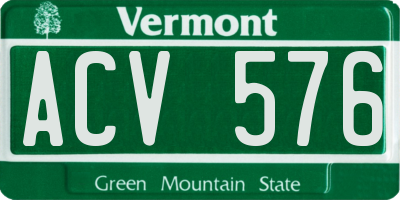 VT license plate ACV576