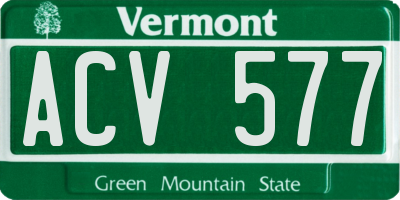 VT license plate ACV577