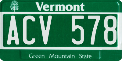 VT license plate ACV578