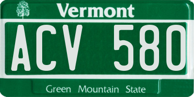 VT license plate ACV580